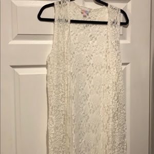 Lace Lularoe Small White Joy Vest